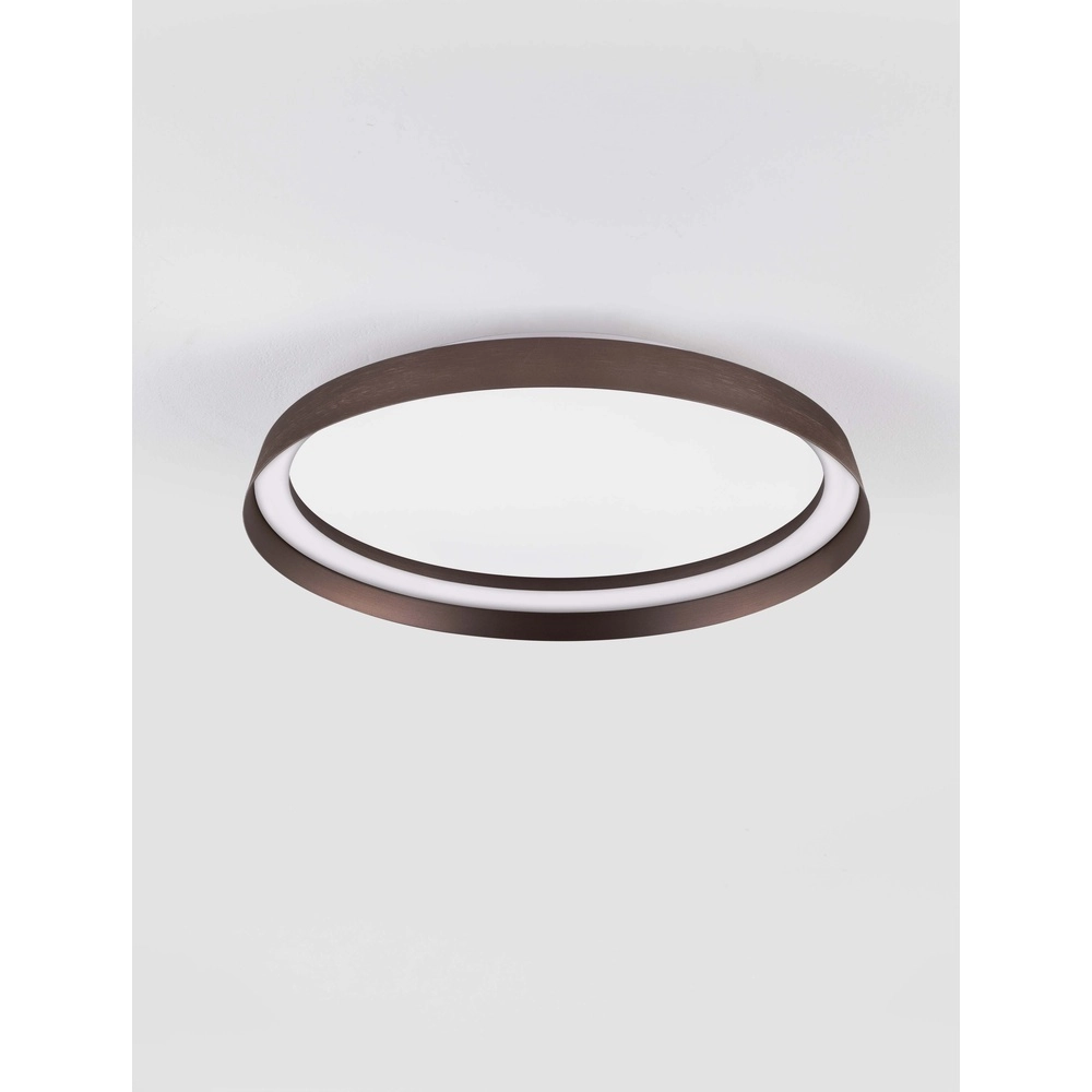 Plafonnier design Ormi Ø 45cm marron café Lyora 5212017463104