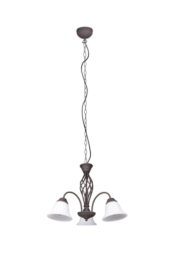 Lustre Rustica 55cm 3 lumières marron rouille Trio 4017807504675