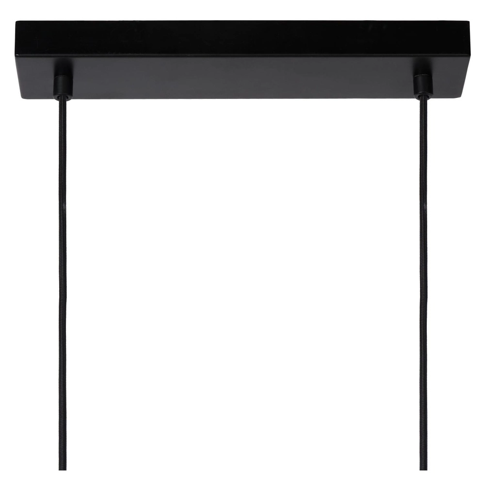 Lampe suspendue à 4 lumières Baskett noir avec bois Lucide 5411212450531