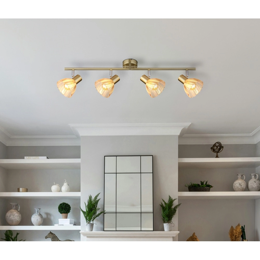 Lampe de plafond à 4 lumières Zachery Or Globo 9007371531509