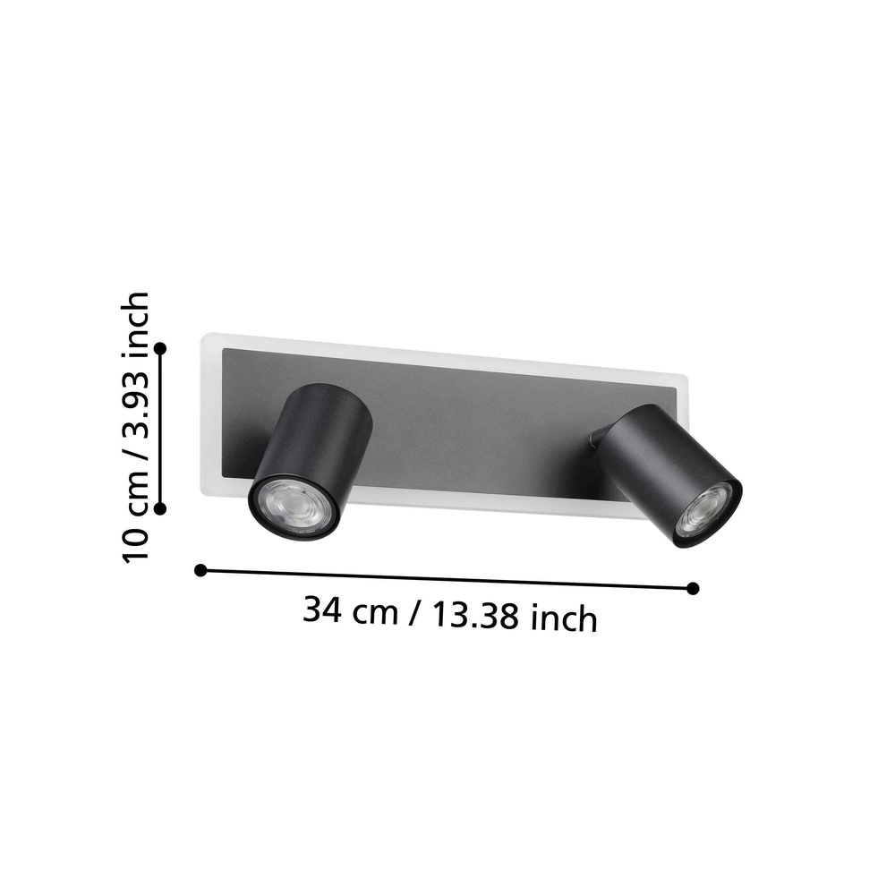 Spot LED au plafond Rimbocchi 1 2L - noir - orientable Eglo 9008606316557