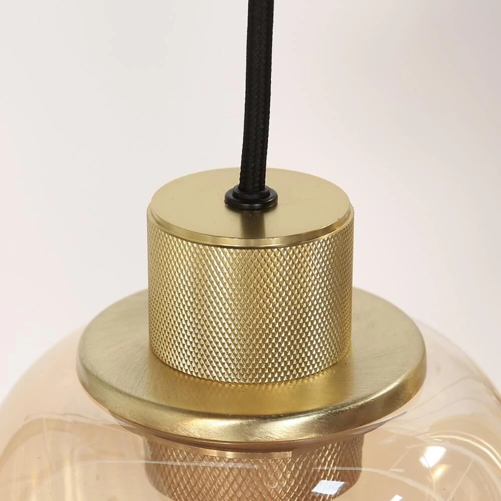 Lampe suspendue pour table à manger Reflexion or avec verre ambré Steinhauer 8712746172966