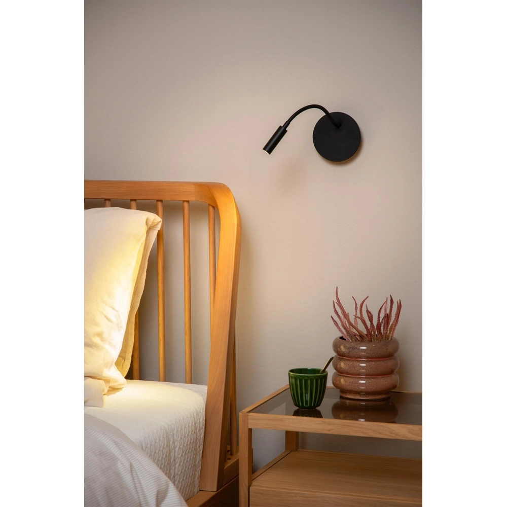 Lampe murale rechargeable Jolijn Noir de la lampe de chevet Lucide 5411212771384