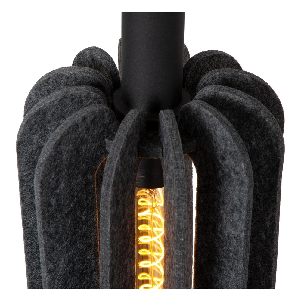 Lampe suspendue élégante Rafal 3-noir clair avec gris Lucide 5411212452771