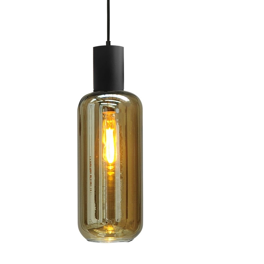 Lampe suspendue noire pour salle à manger Bounty Verre cylindrique à 5 lumières Masterlight 8718121248486