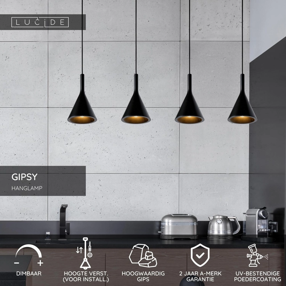 Lampe pendante de conception Gipsy Blanc à 4 lumières Lucide 5411212351616