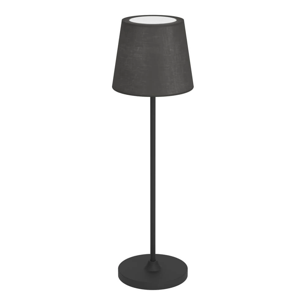 Lampe de table Leonero noir avec tissu Lampe de table Leonero noir avec tissu