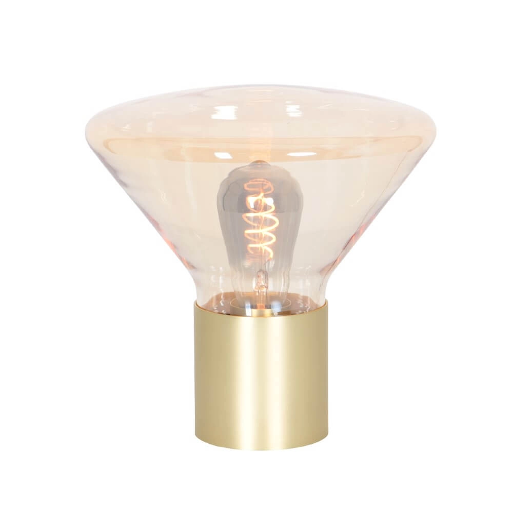 Lampe de table Ambiance or avec verre ambré
