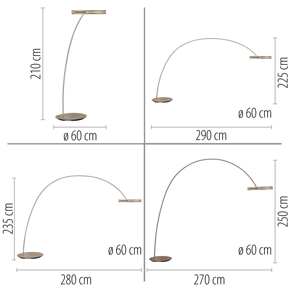 Lampe à arc élégante Pure Loop-Bow Réglable - Bronce Paul Neuhaus 4012248397169