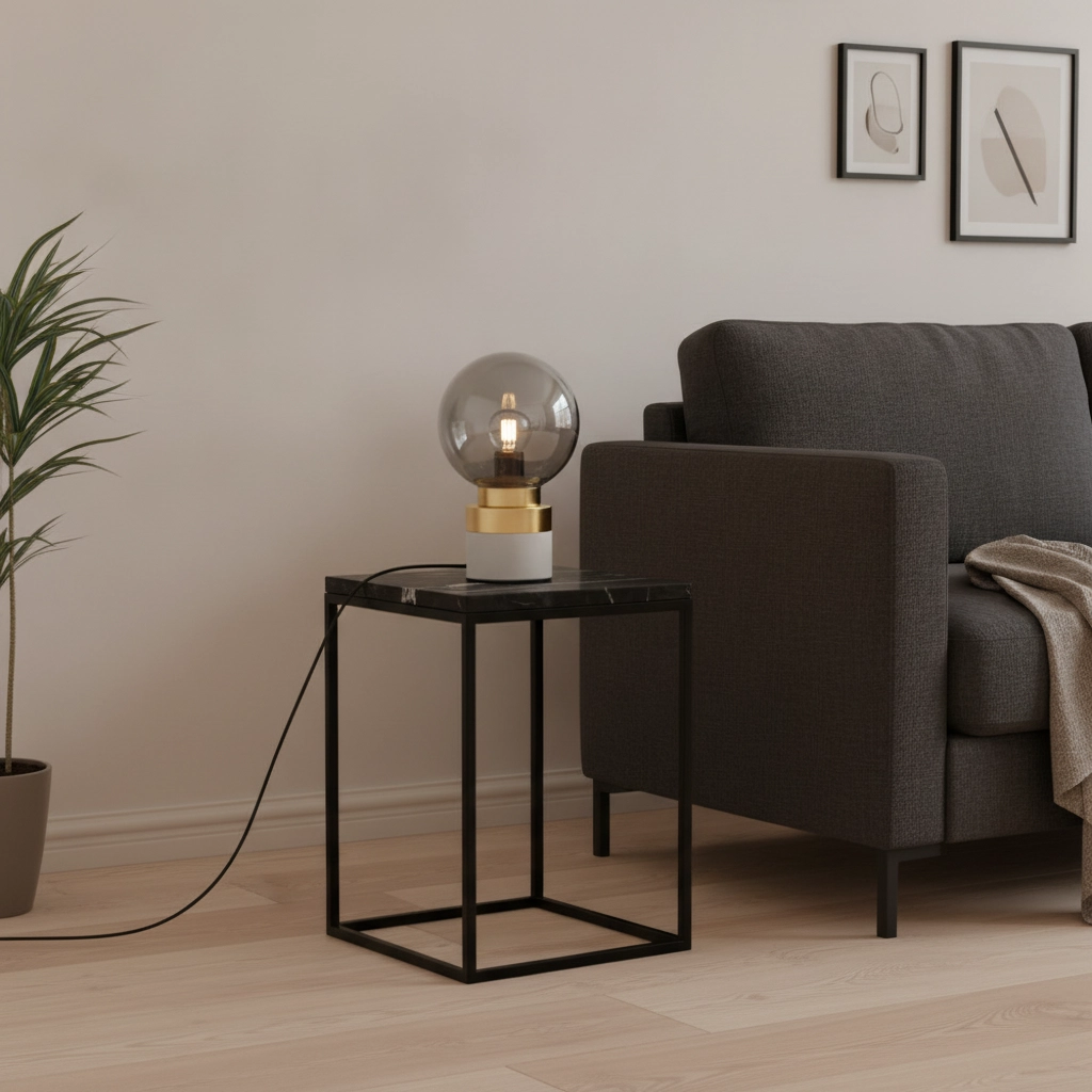 Lampe de table Juliet Gris avec or