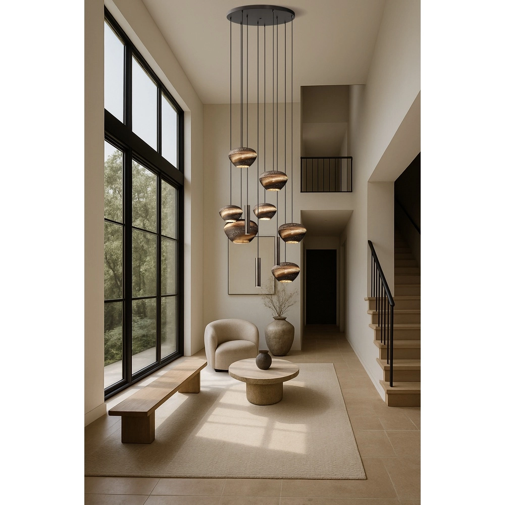 Lampe suspendue à 10 lampes Cartone avec des cagoules Think Paper Masterlight 8718121391625