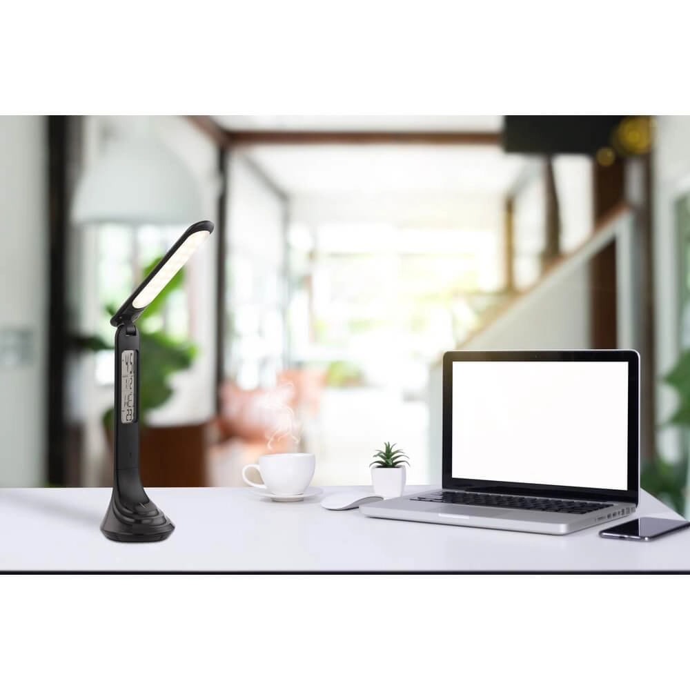 Lampe de bureau Tyrell noir avec horloge Globo 9007371379033