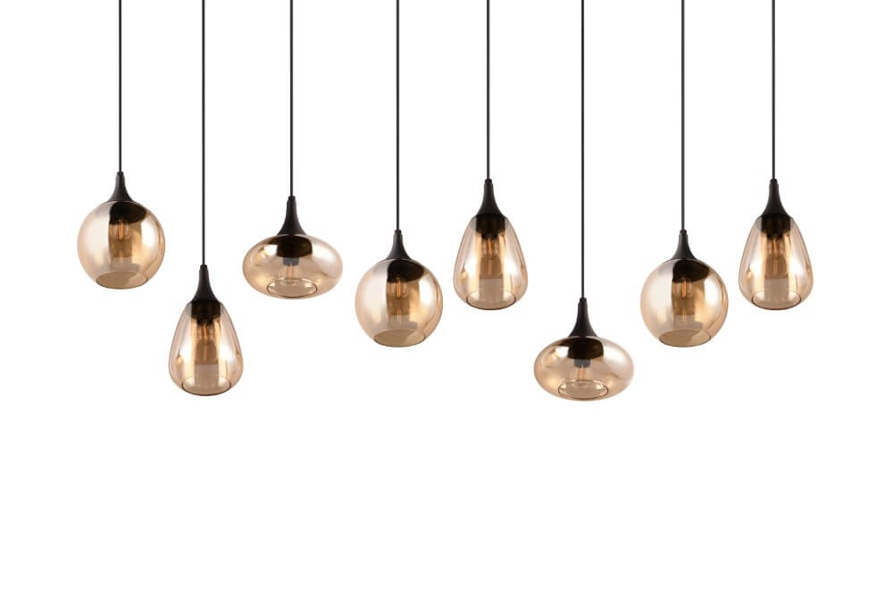 Lampe suspendue 8 lumières Lumina avec verre ambré Trio 4017807577679