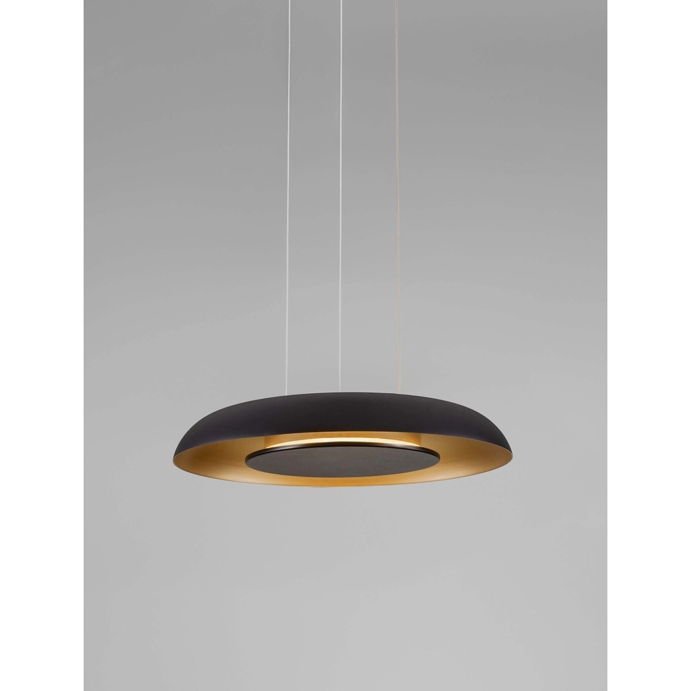 Suspension moderne Epos Ø 40cm noir avec or Suspension moderne Epos Ø 40cm noir avec or