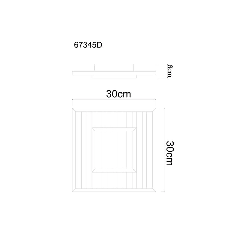 Plafonnier Woody noir avec carré de bois 30cm Globo 9007371507573