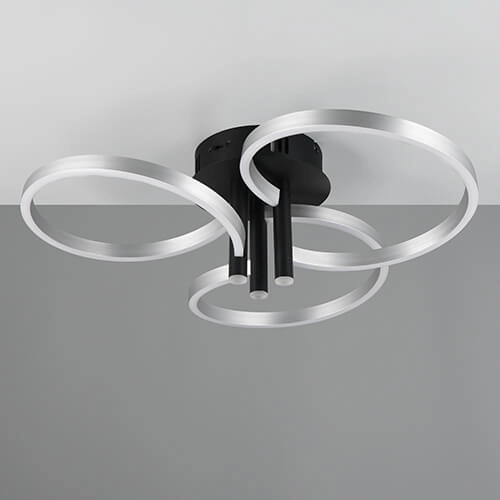 Plafonnier LED courbé Caruso Acier inoxydable - Ø 65,5 cm Trio 4017807612974