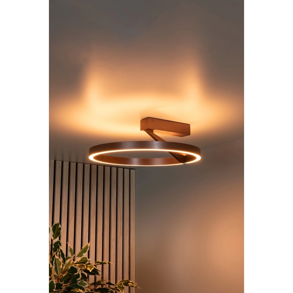 Lampe de plafond à design Applause Ø 40cm - café brun - avec télécommande Premium by Lucide 5411212221797
