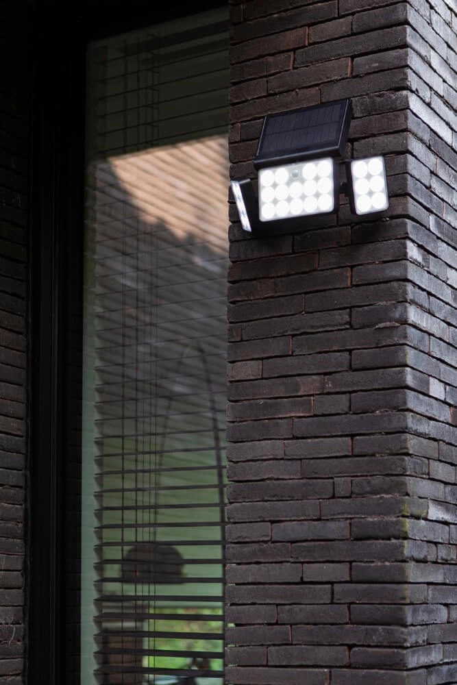 Applique noire Tuda solaire 3 Lutec 6939412013633