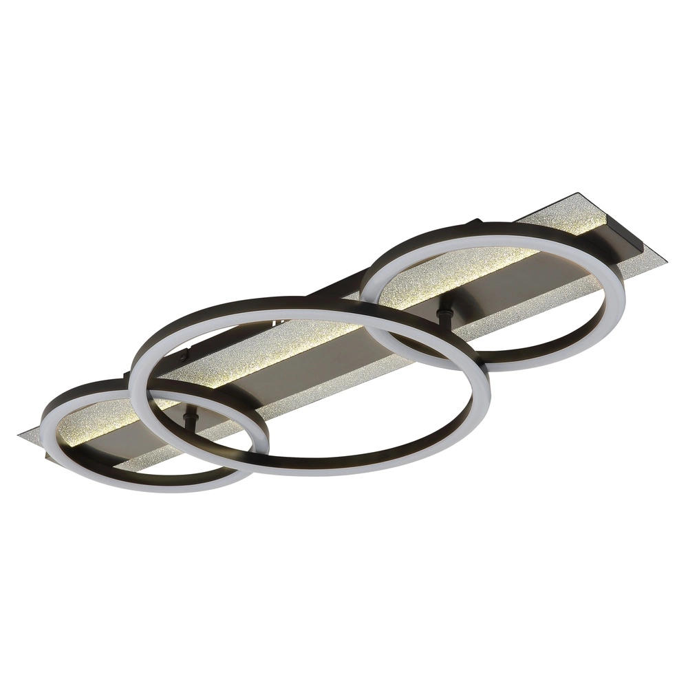 Lampe de plafond noire Norberto 3 anneaux d’accord Globo 9007371569830
