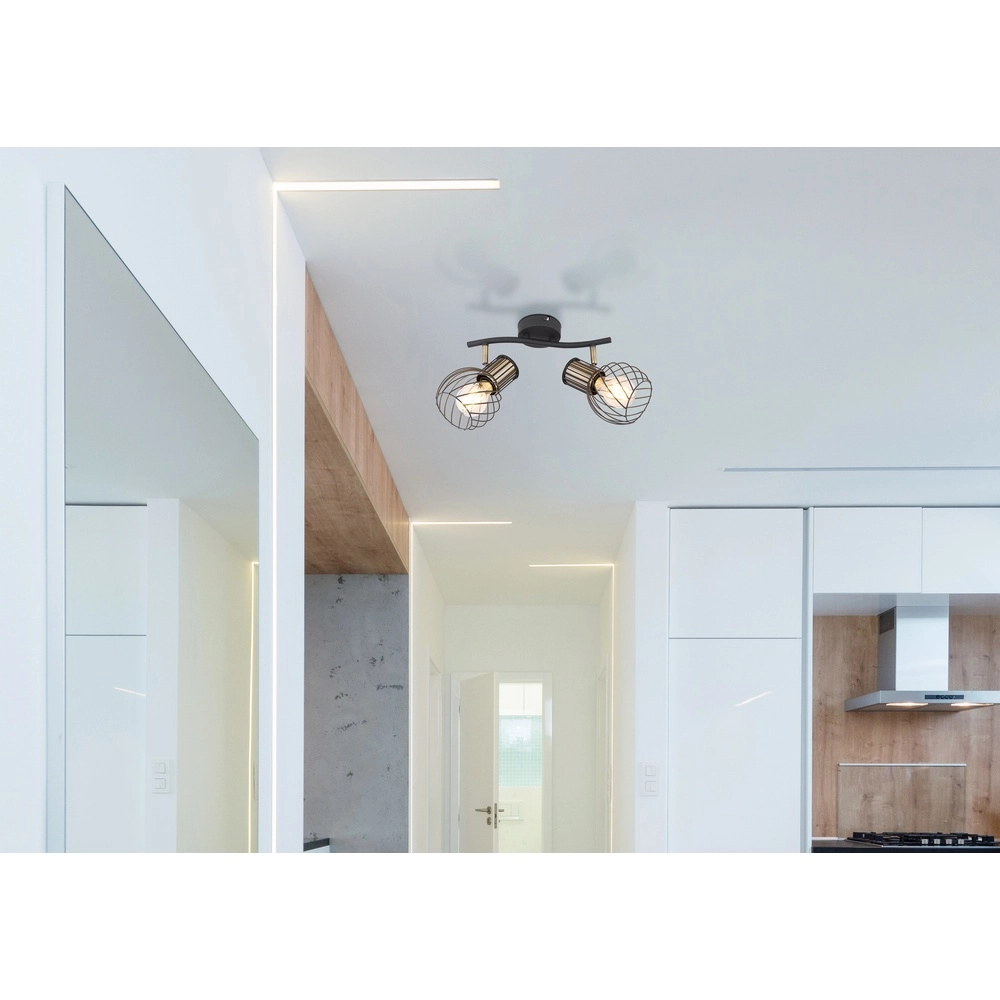 Lampe de plafond Argusto 2-noir clair Globo 9007371390717