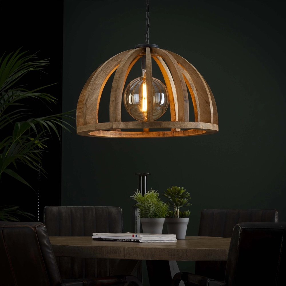 Lampe pendante en bois pour table à manger Orba Ø 60cm - E27
