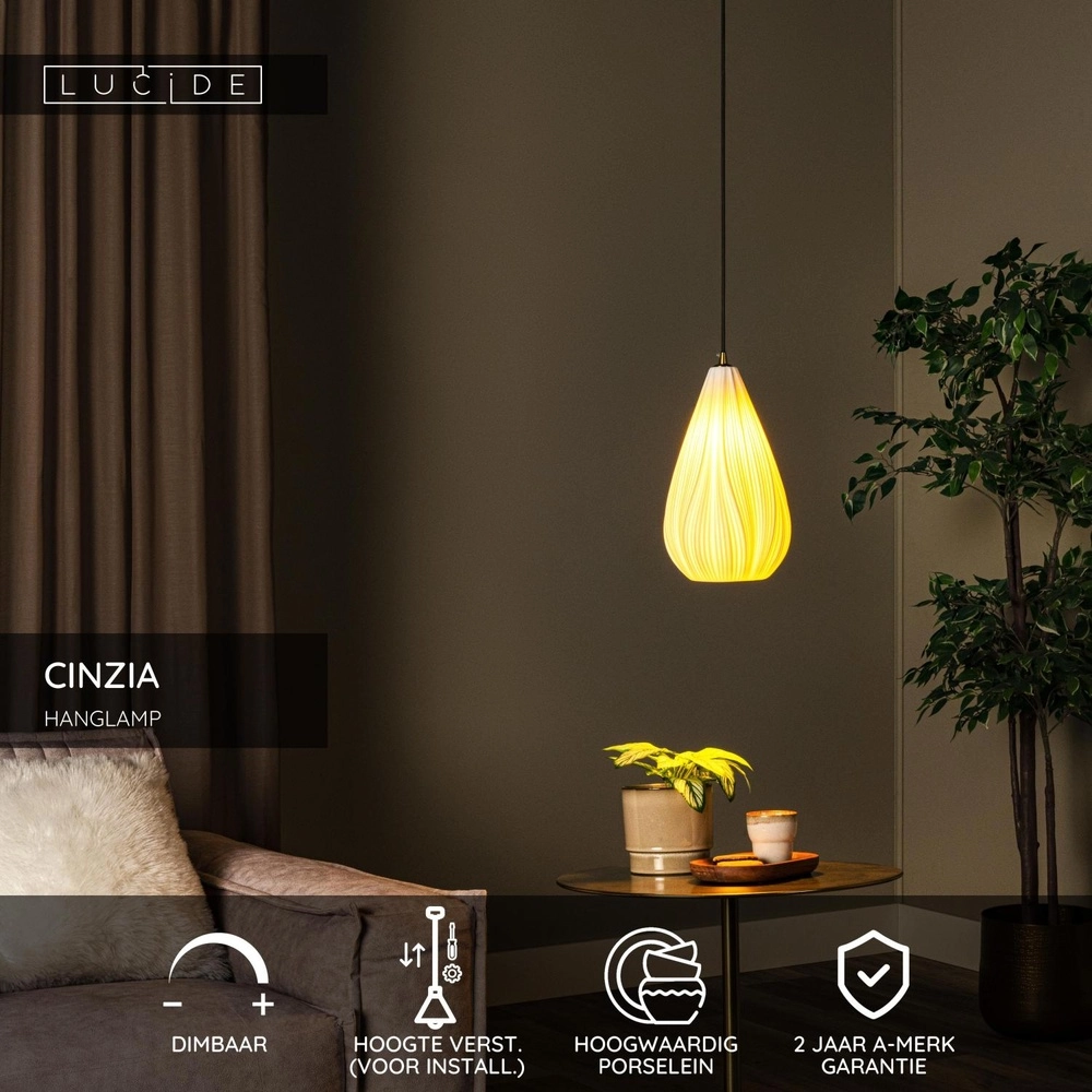 Lampe pendante de conception Cinzia blanc Ø 18,3 cm Lucide 5411212135117