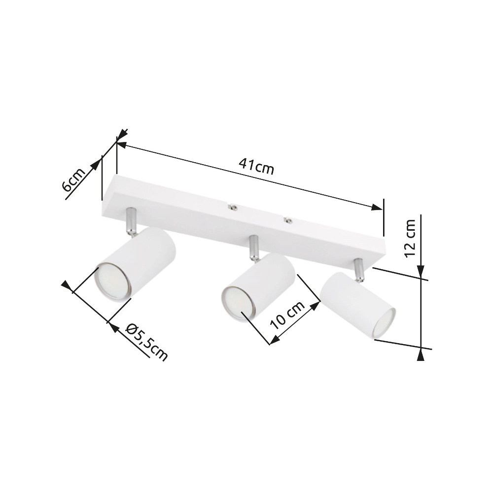 Lampe de plafond à 3 lampes Robby Blanc Globo 9007371430536