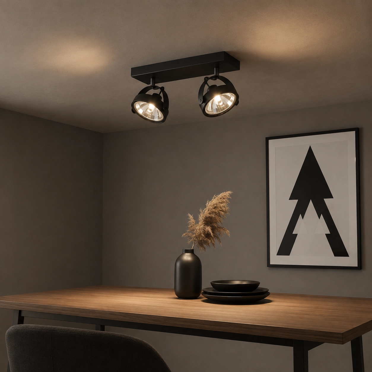 Spot en saillie Wajer double noir