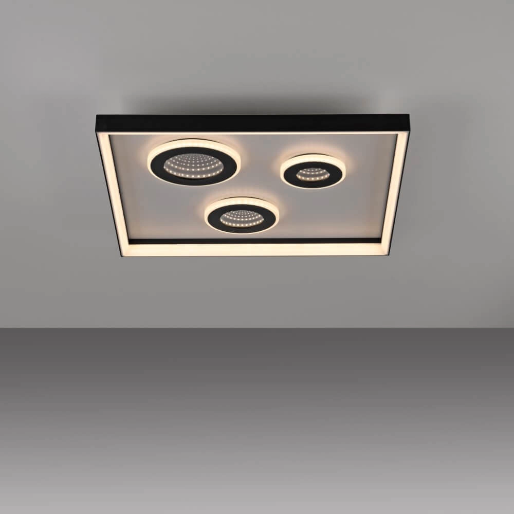 Plafonnier carré Dune noir Paul Neuhaus 4012248384916