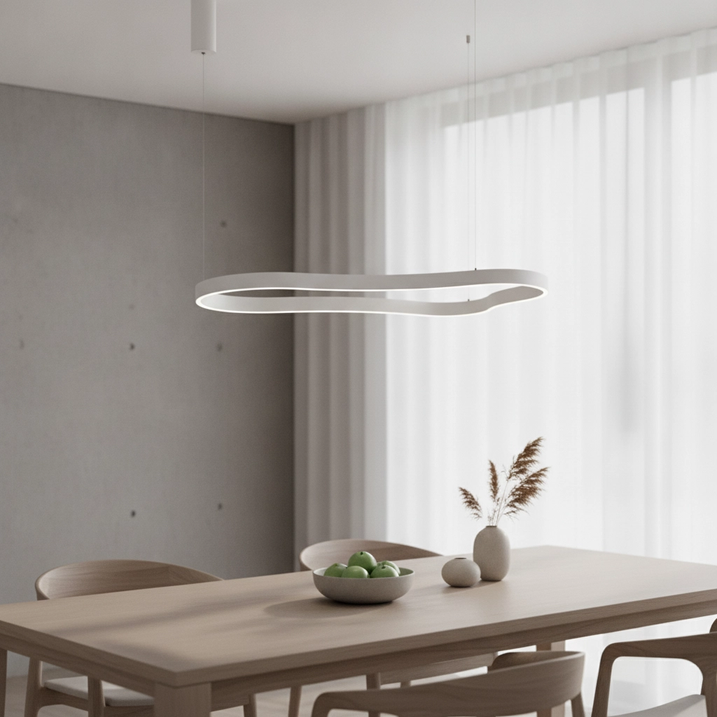 Suspension de forme naturelle Dussa blanc 120cm