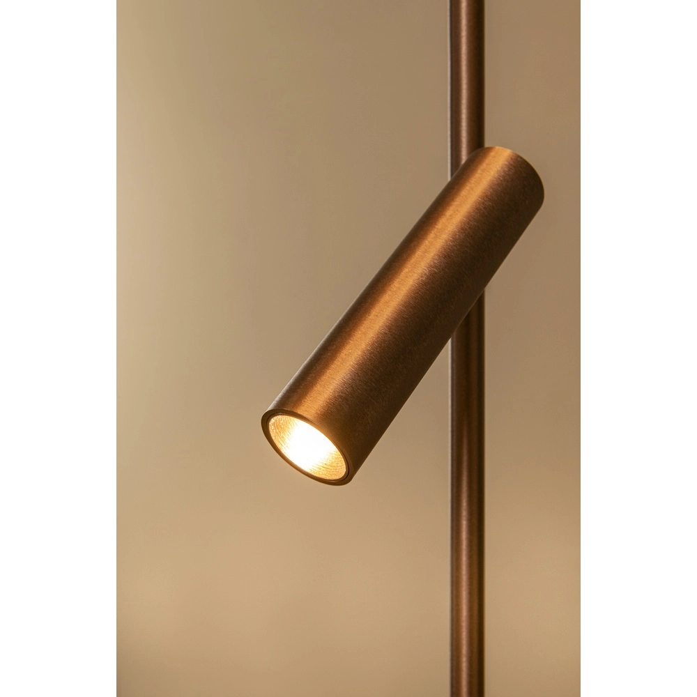 Lampe de pied élégante avec lampe de lecture Applause Cuivre brossé - LED Premium by Lucide 5411212221872