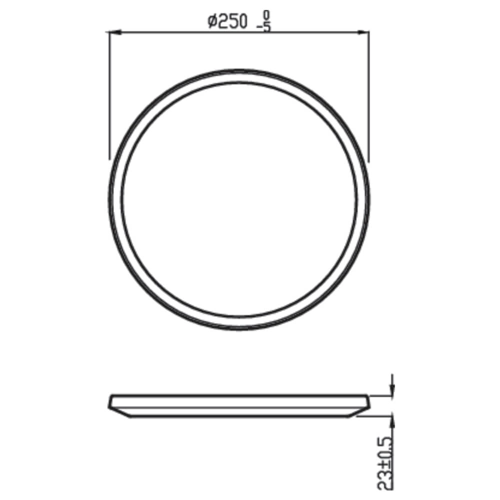 Plafonnier noir SuperSlim Ø 25 cm Philips 8719514417977
