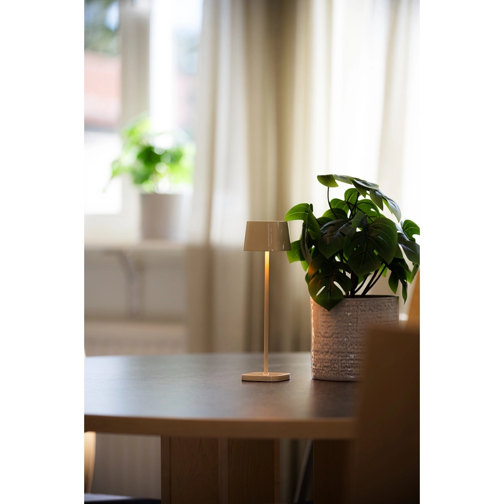 Lampe de table Capri mini Rechargeable brun sable brillant KonstSmide 7318300030386