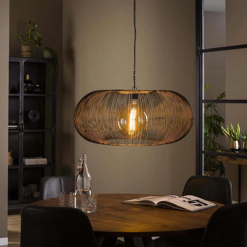 Lampe suspendue filaire Ø 70cm Copper Nickel noir