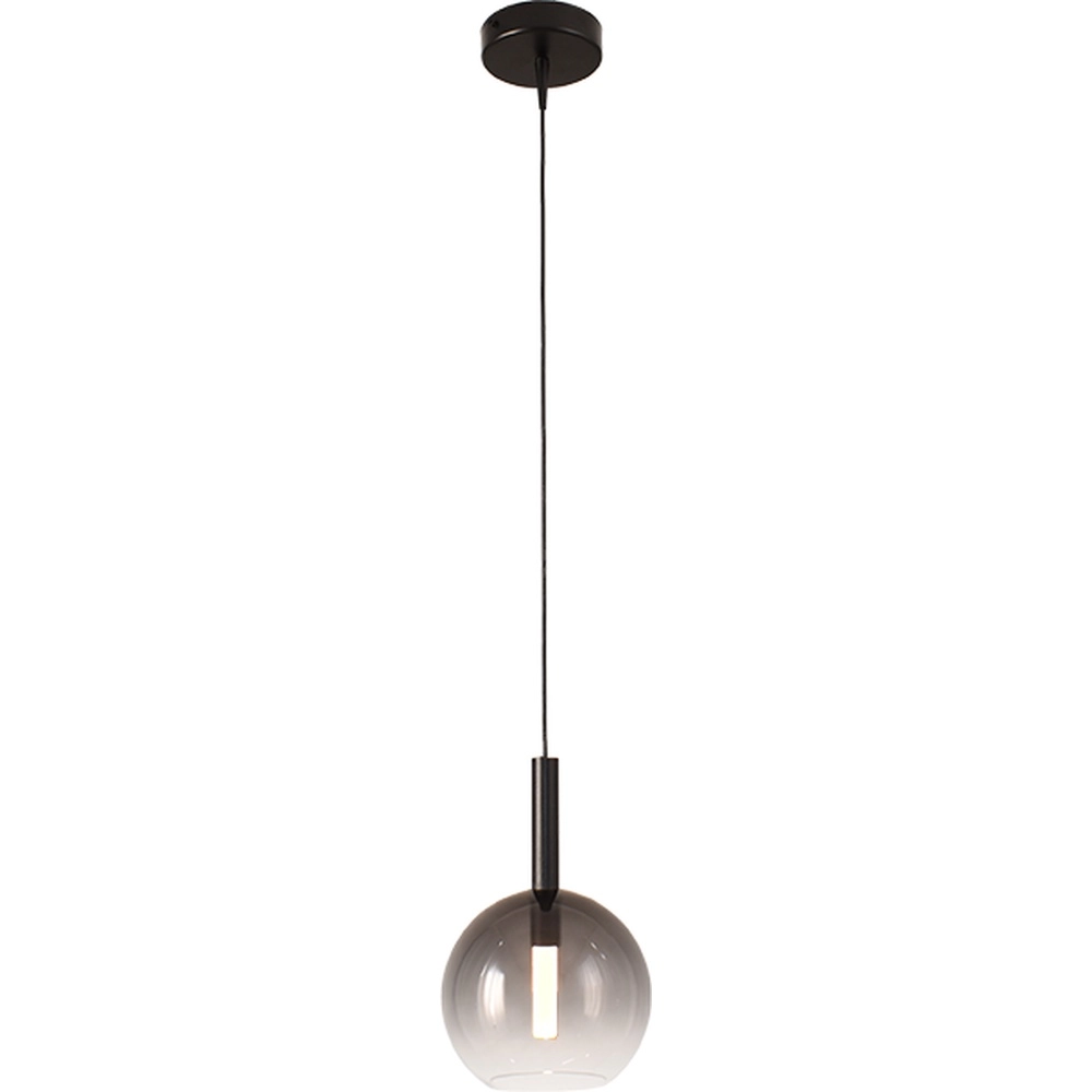 Lampe pendante Ø 17cm Lido Ball avec du verre qui s’estompe à la fumée