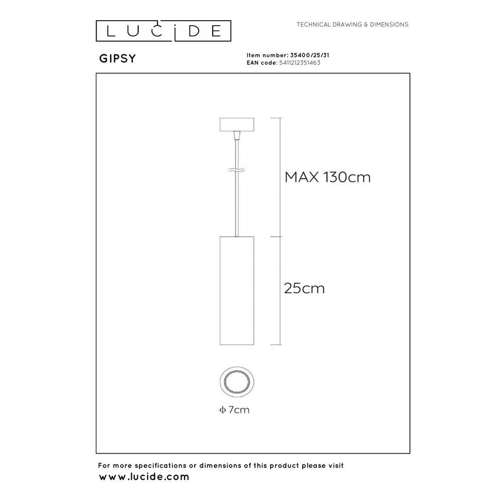Lampe pendante de conception Gipsy Blanc Lucide 5411212351463