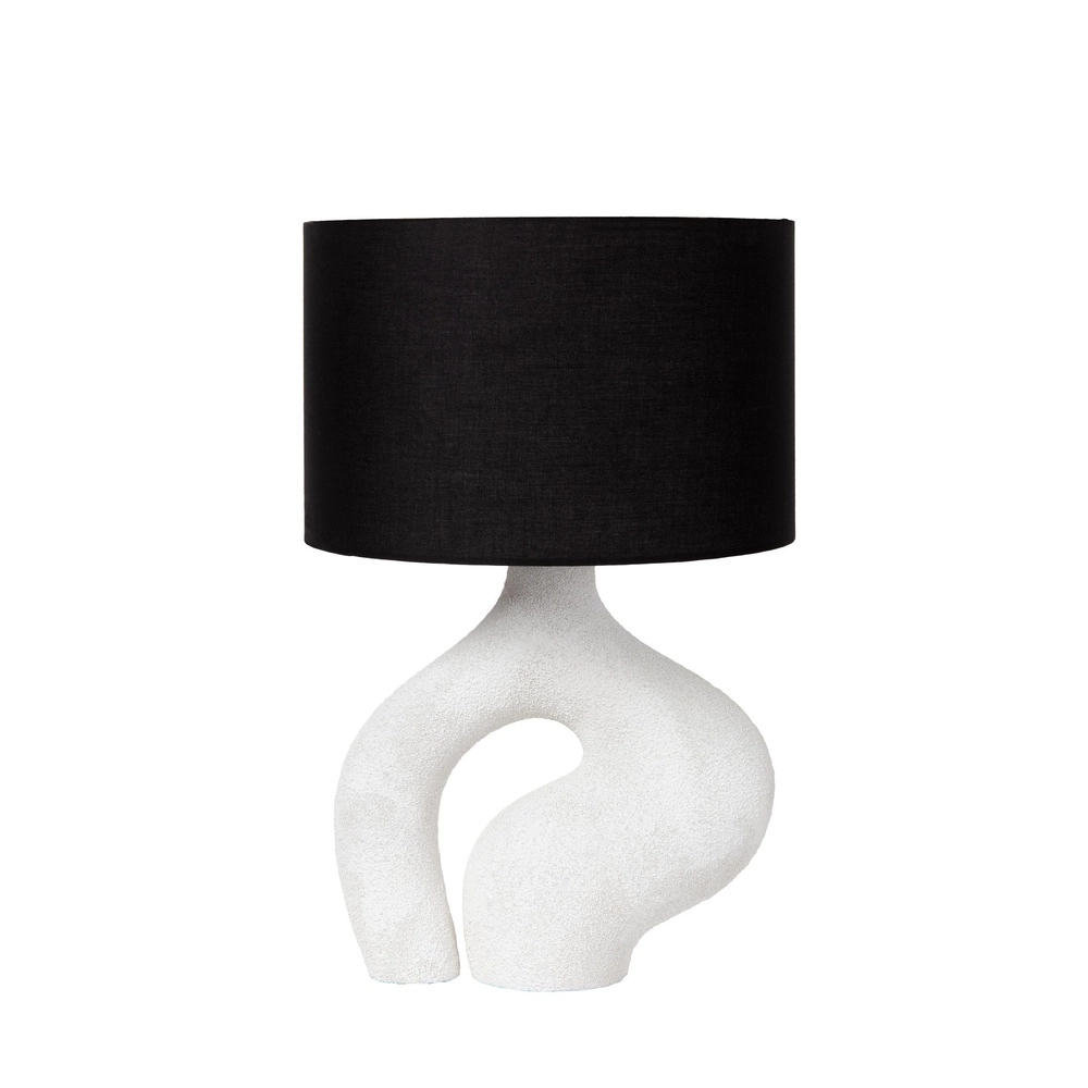 Lampe de table organique Forma Blanc avec capuche noire