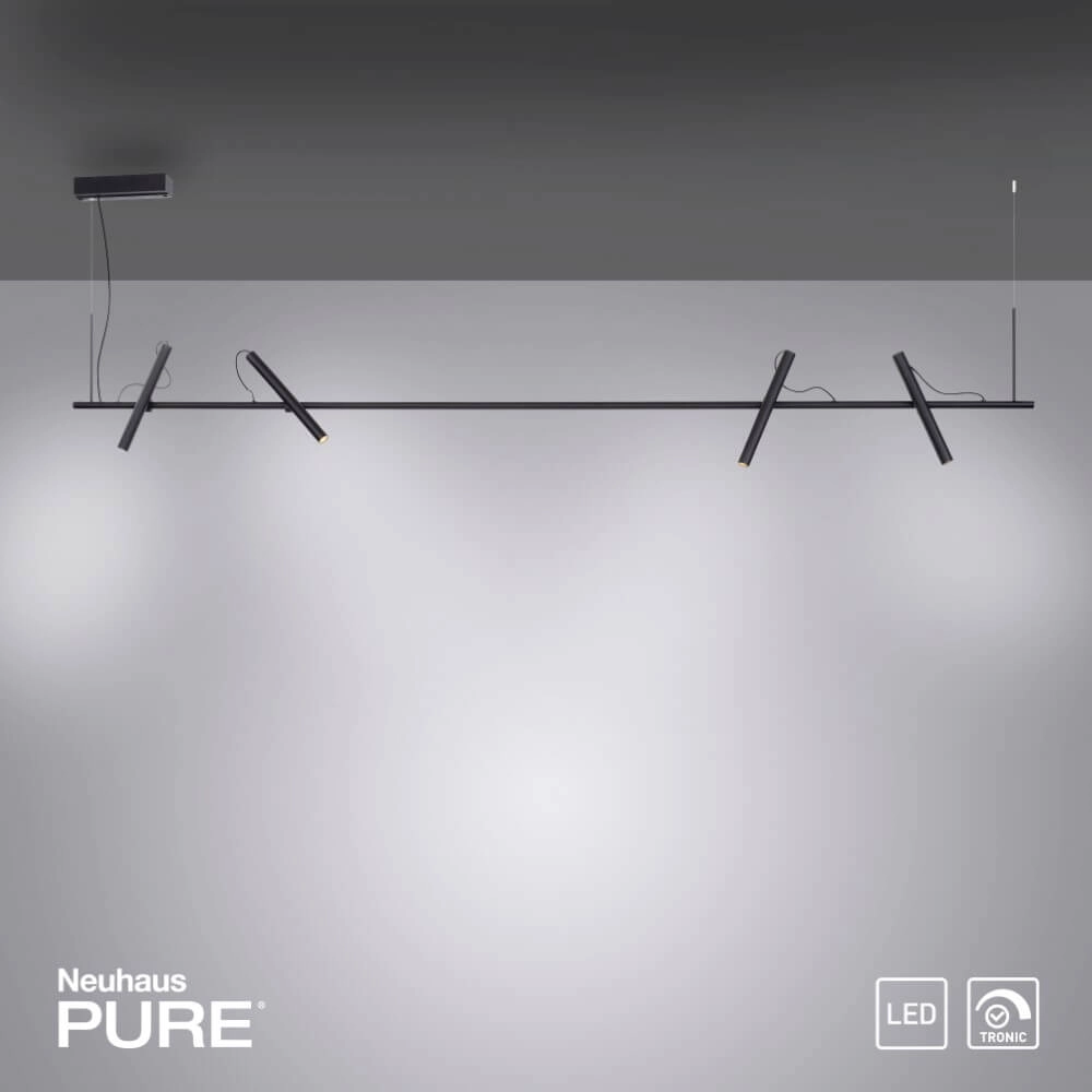 Lampe suspendue design Pure Tutua noir Paul Neuhaus 4012248365540