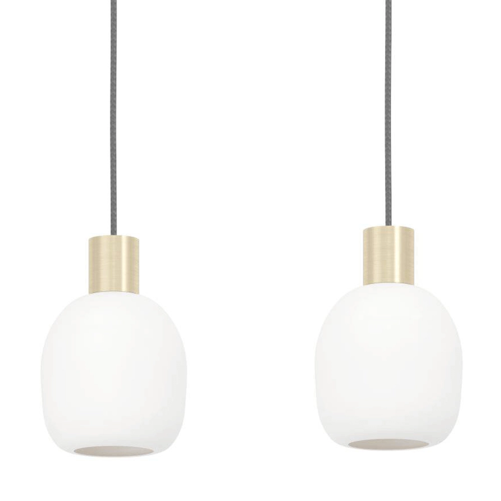Lampe de table à manger dorée Manzanares avec verre blanc Eglo 9008606235919