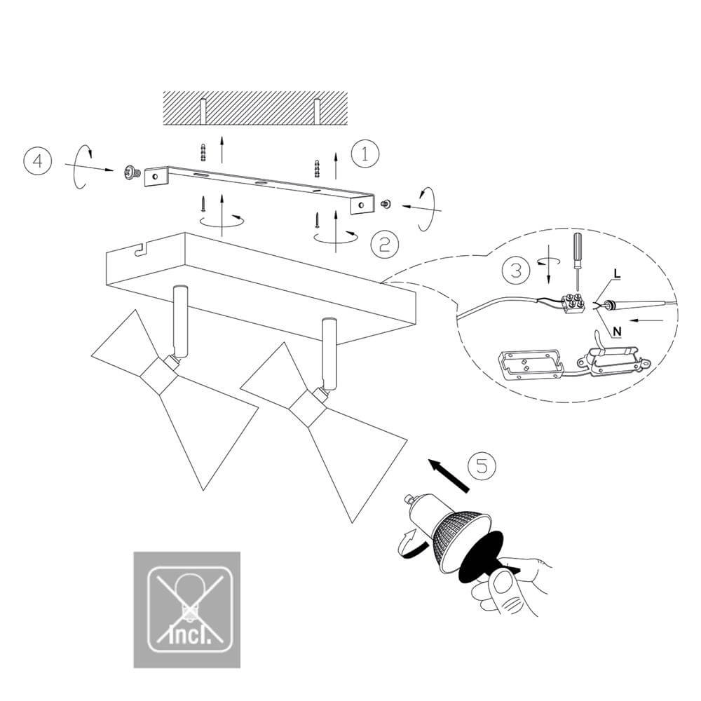 Plafonnier design Preto Noir avec double doré Steinhauer 8712746176292