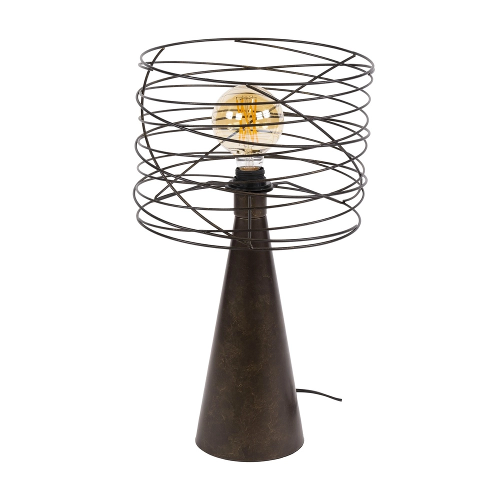 Lampe de table marron urbain Curl avec capuchon de fil Lyora 8716803512511