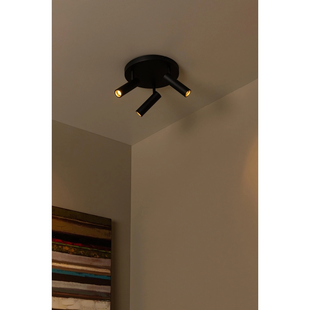 Lampe de plafond élégante Grado Noir à 3 lumières Lucide 5411212221681