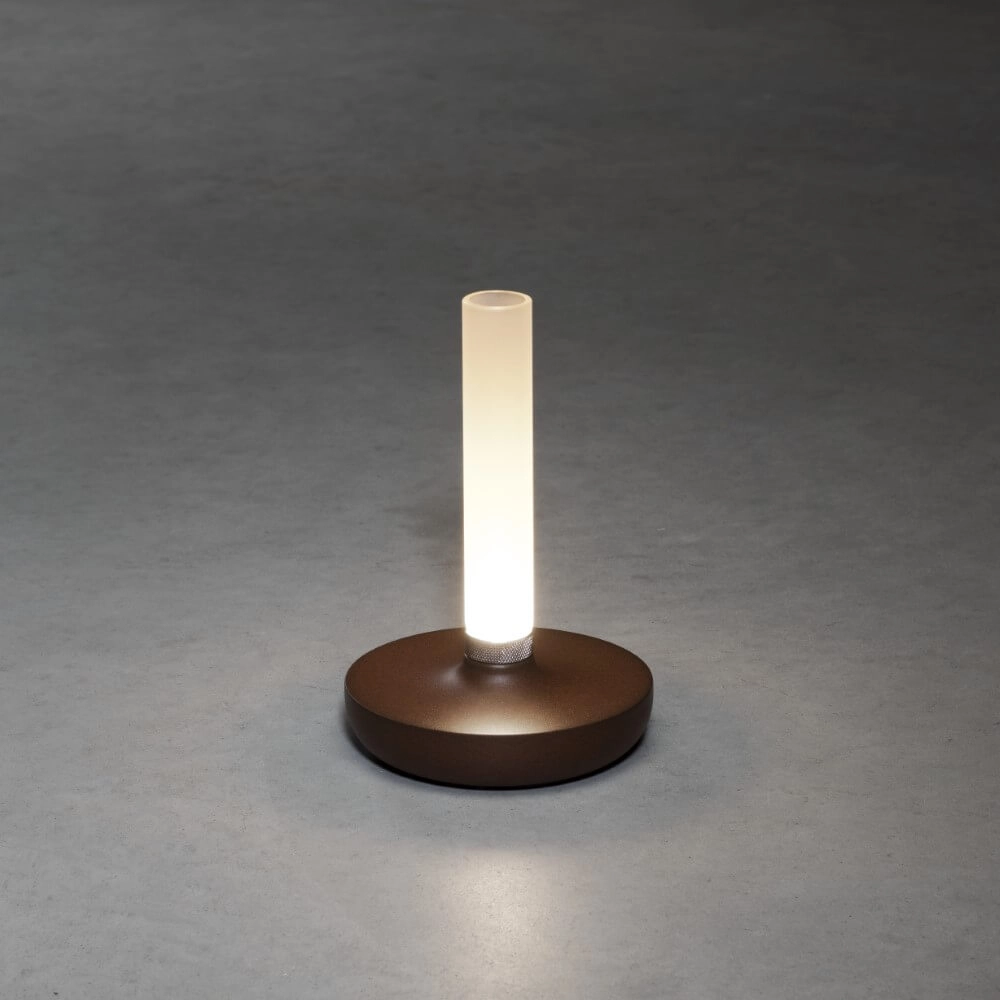 Lampe de table rechargeable Biarritz brun rouille KonstSmide 7318308279732