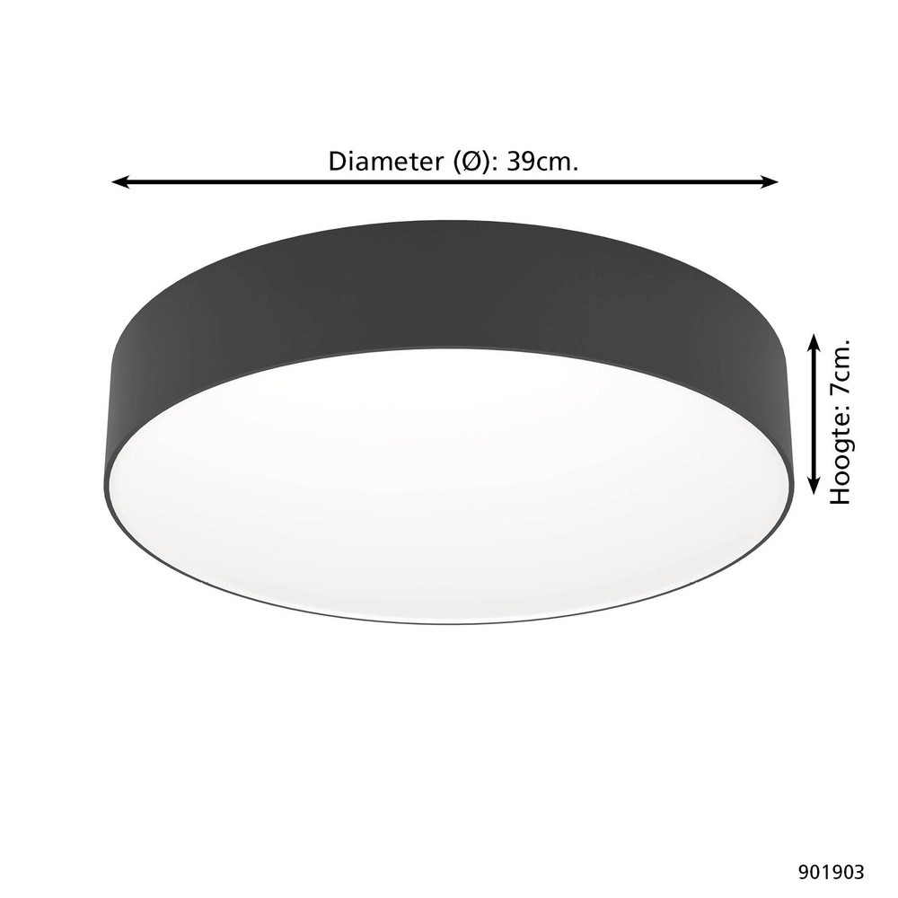 Plafonnier design Gallizzi-Z smart noir Ø 39cm Eglo 9008606358168