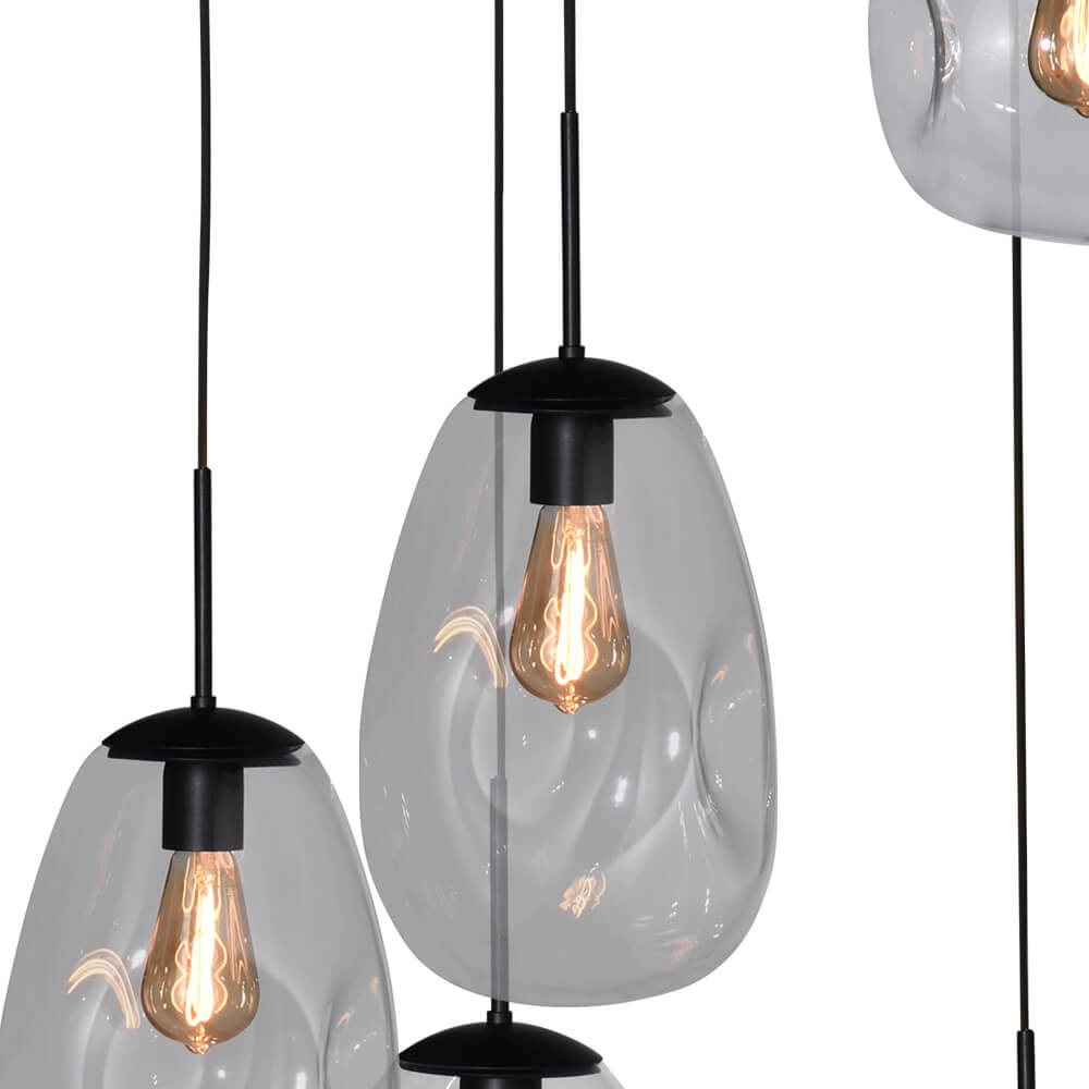 Lampe suspendue Vide Lava 5x verre transparent Masterlight 8718121286495