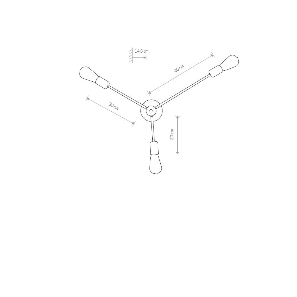 Plafonnier 3 lumières Mill Lyora 5903139913690