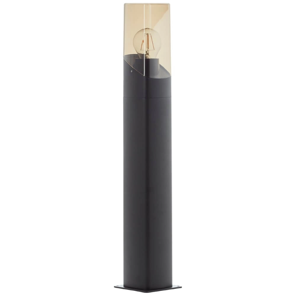 Lampe sur pied noire Minou avec verre fumé Brilliant 4004353435751