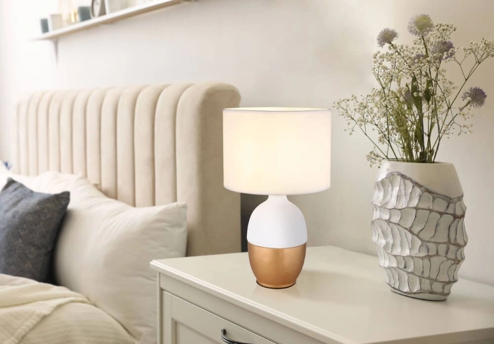 Lampe de table dorée Valentino avec du blanc Globo 9007371432301