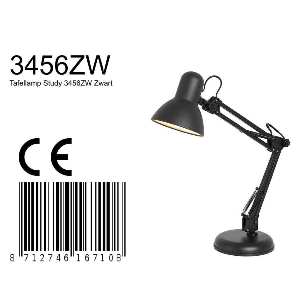 Lampe de bureau Study Noir Steinhauer 8712746165388