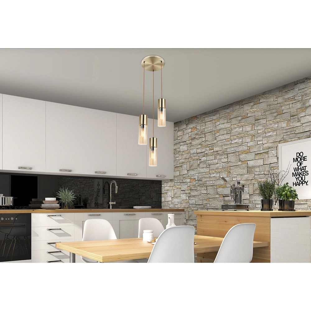 Lampe pendante à 3 lampes Annika Conception en or Globo 9007371409686